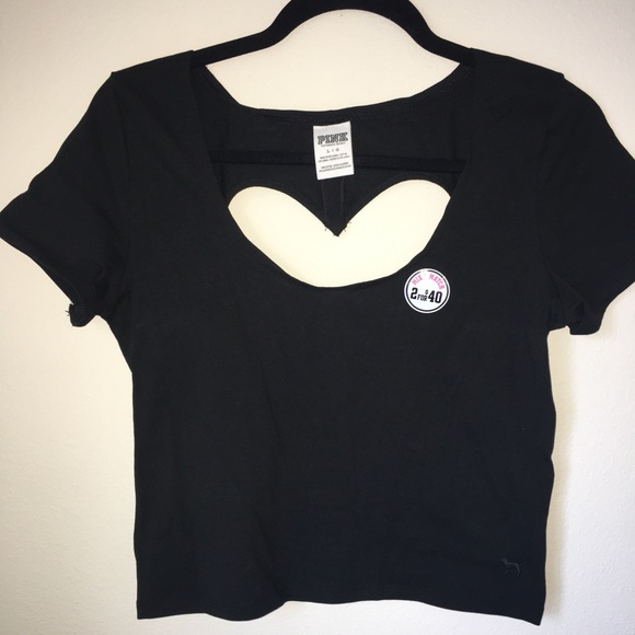 PINK Victoria's Secret Tops - NWT PINK Crop-Top w Heart Cut-Out PINK Victoria's Secret Tops - NWT PINK Crop-Top w Heart Cut-Out